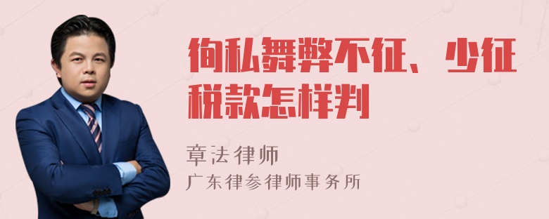 徇私舞弊不征、少征税款怎样判