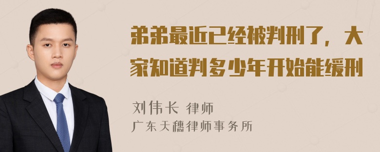 弟弟最近已经被判刑了，大家知道判多少年开始能缓刑