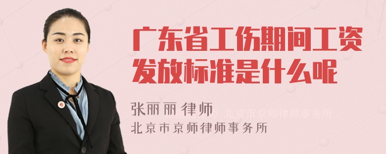 广东省工伤期间工资发放标准是什么呢