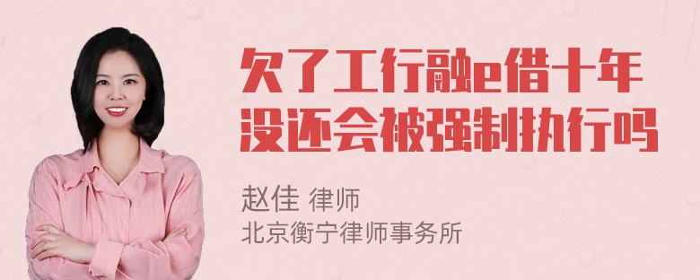 欠了工行融e借十年没还会被强制执行吗