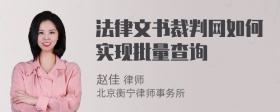 法律文书裁判网如何实现批量查询