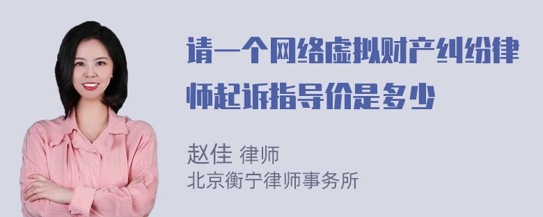 请一个网络虚拟财产纠纷律师起诉指导价是多少