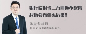 银行信用卡二万四还不起被起拆会有什么后果？