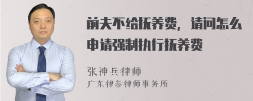 前夫不给抚养费，请问怎么申请强制执行抚养费