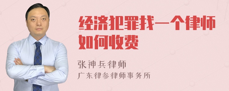 经济犯罪找一个律师如何收费