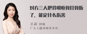 对方三人把我眼眶骨打骨折了，能定什么伤害