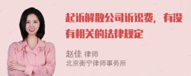 起诉解散公司诉讼费，有没有相关的法律规定