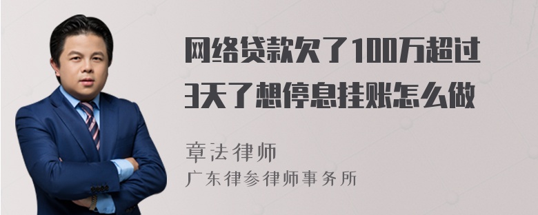 网络贷款欠了100万超过3天了想停息挂账怎么做