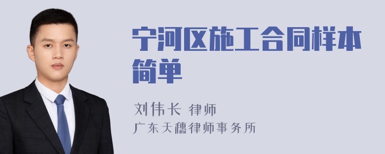 宁河区施工合同样本简单