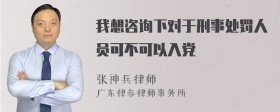 我想咨询下对于刑事处罚人员可不可以入党