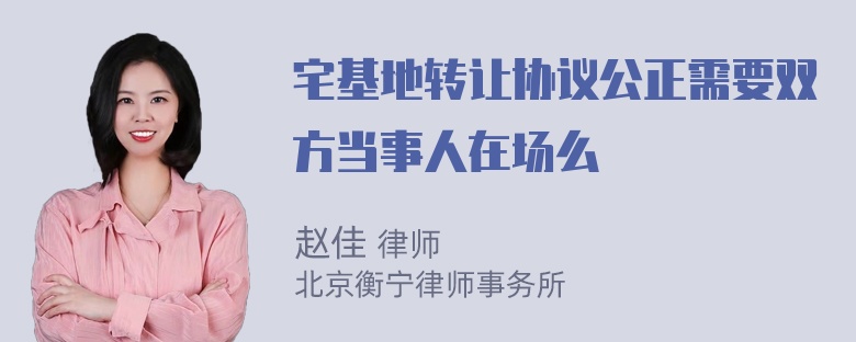 宅基地转让协议公正需要双方当事人在场么