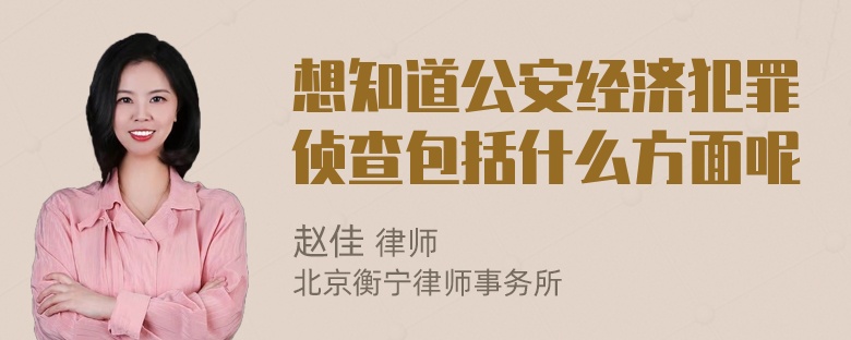 想知道公安经济犯罪侦查包括什么方面呢