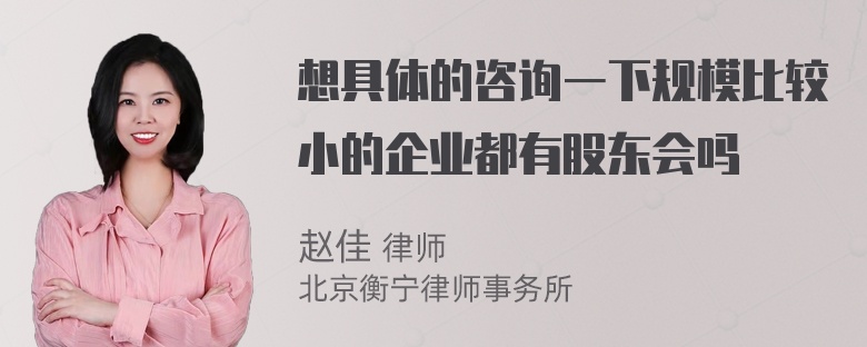 想具体的咨询一下规模比较小的企业都有股东会吗