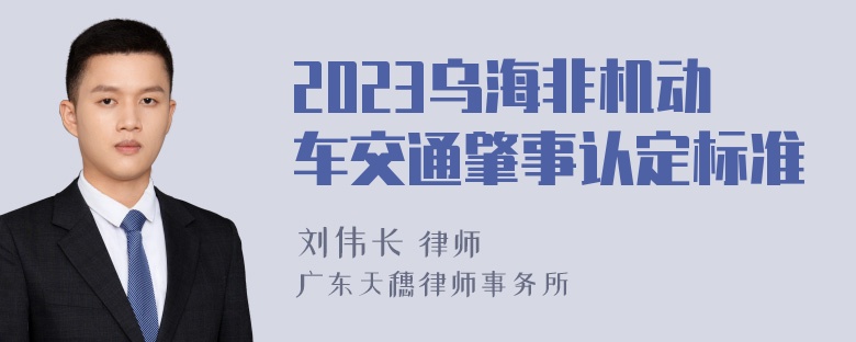 2023乌海非机动车交通肇事认定标准