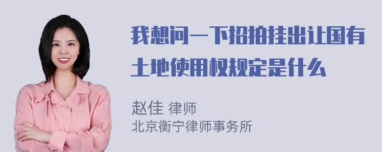 我想问一下招拍挂出让国有土地使用权规定是什么