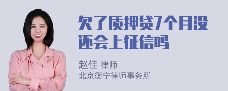 欠了质押贷7个月没还会上征信吗