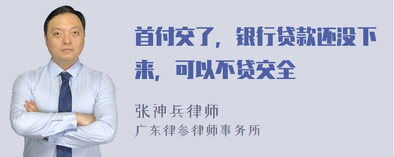 首付交了，银行贷款还没下来，可以不贷交全