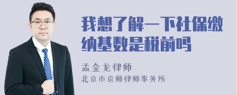 我想了解一下社保缴纳基数是税前吗