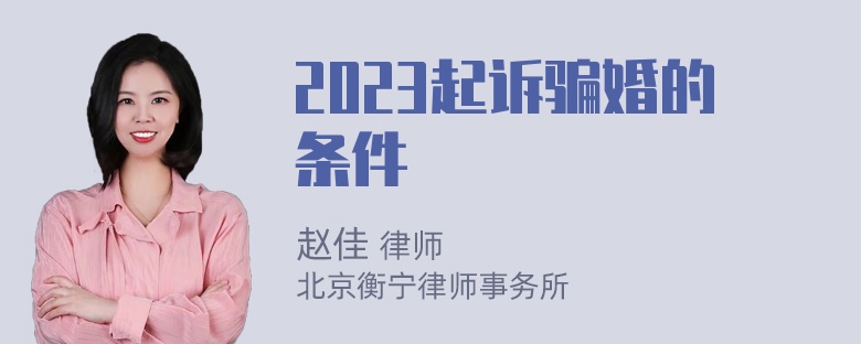 2023起诉骗婚的条件