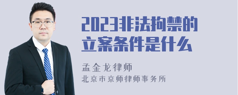 2023非法拘禁的立案条件是什么