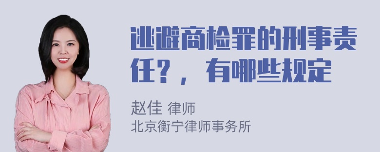 逃避商检罪的刑事责任？，有哪些规定