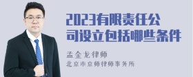 2023有限责任公司设立包括哪些条件