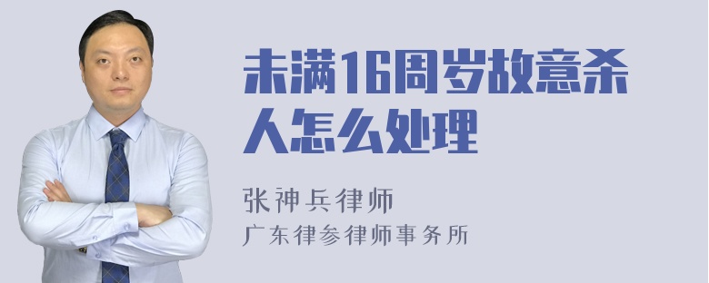 未满16周岁故意杀人怎么处理