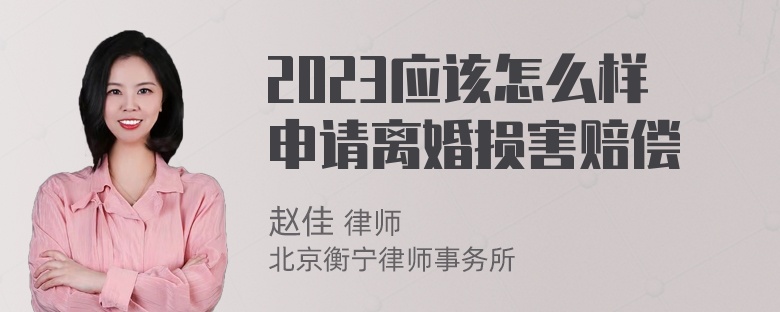 2023应该怎么样申请离婚损害赔偿