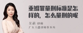 重婚罪量刑标准是怎样的，怎么量刑的呢