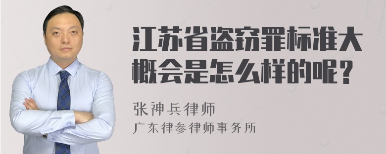 江苏省盗窃罪标准大概会是怎么样的呢？
