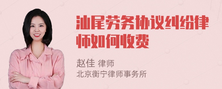 汕尾劳务协议纠纷律师如何收费