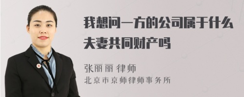 我想问一方的公司属于什么夫妻共同财产吗