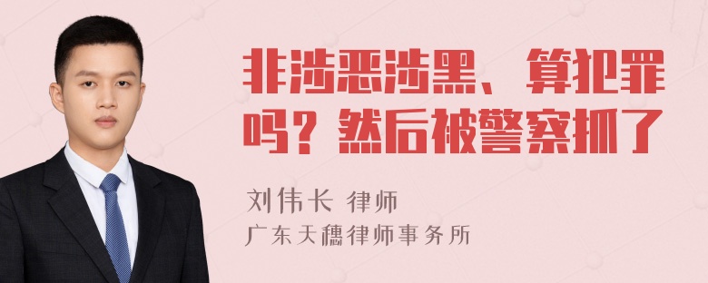 非涉恶涉黑、算犯罪吗？然后被警察抓了