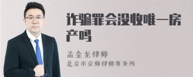 诈骗罪会没收唯一房产吗