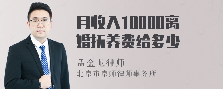 月收入10000离婚抚养费给多少