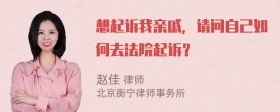 想起诉我亲戚，请问自己如何去法院起诉？