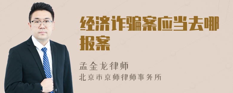 经济诈骗案应当去哪报案