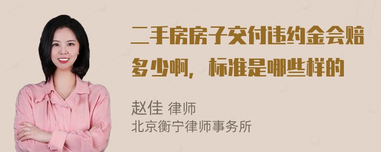 二手房房子交付违约金会赔多少啊，标准是哪些样的