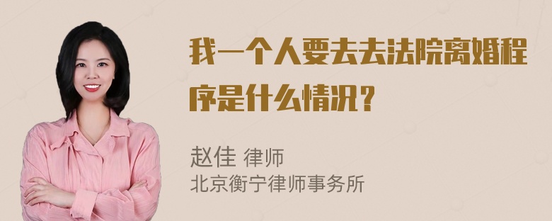 我一个人要去去法院离婚程序是什么情况？