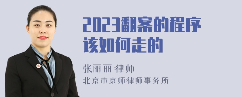 2023翻案的程序该如何走的