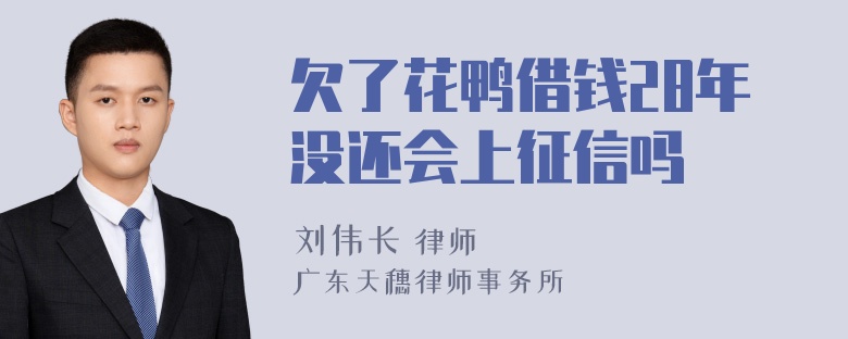 欠了花鸭借钱28年没还会上征信吗