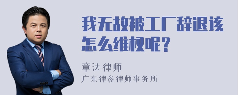 我无故被工厂辞退该怎么维权呢？