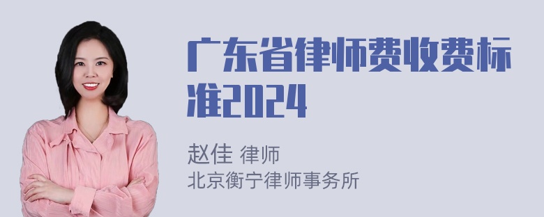 广东省律师费收费标准2024