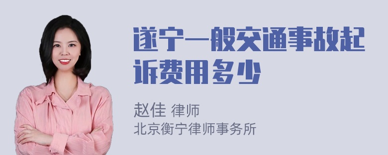 遂宁一般交通事故起诉费用多少