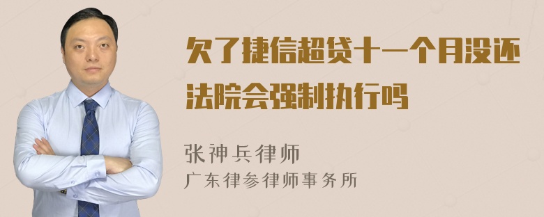 欠了捷信超贷十一个月没还法院会强制执行吗