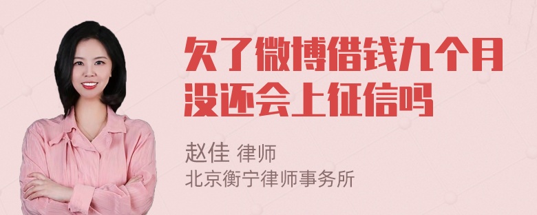 欠了微博借钱九个月没还会上征信吗