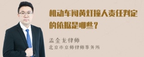 机动车闯黄灯撞人责任判定的依据是哪些？