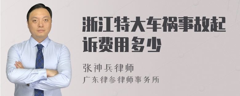 浙江特大车祸事故起诉费用多少