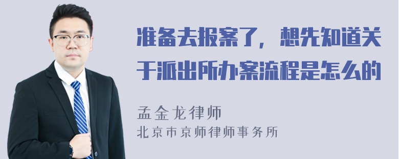 准备去报案了，想先知道关于派出所办案流程是怎么的