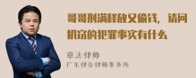 哥哥刑满释放又偷钱，请问扒窃的犯罪事实有什么